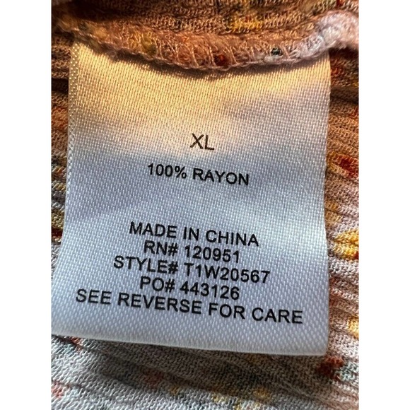 Hippie Rose Womens Casual Top Multicolor Floral Long Sleeve Smocked Boho XL - Picture 5 of 9